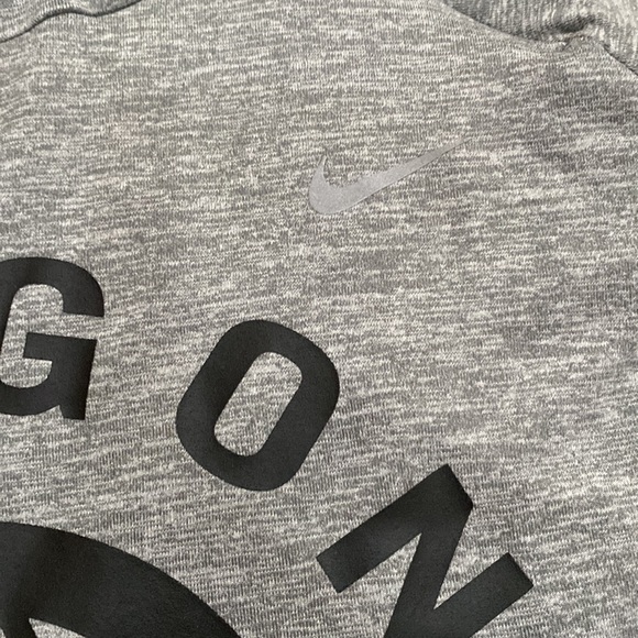 Nike dri fit grey hoodie sz medium w black logo - Picture 3 of 4